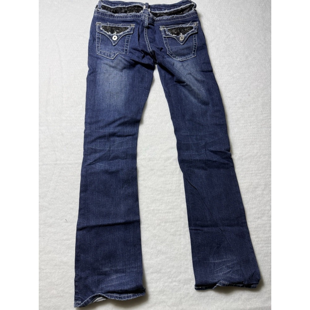 BONGO Womens Size 7 Bootcut Jeans Blue Stretch Denim Embellished Pocket Y2K - Picture 7 of 13